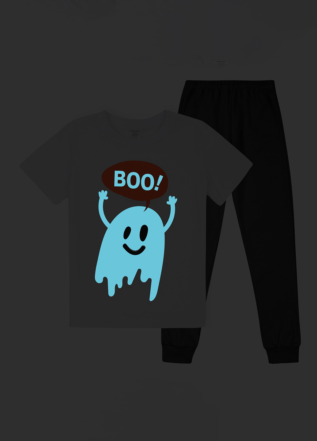 Чорно-біла всесезон піжама (футболка, штани) футболка + штани Garnamama