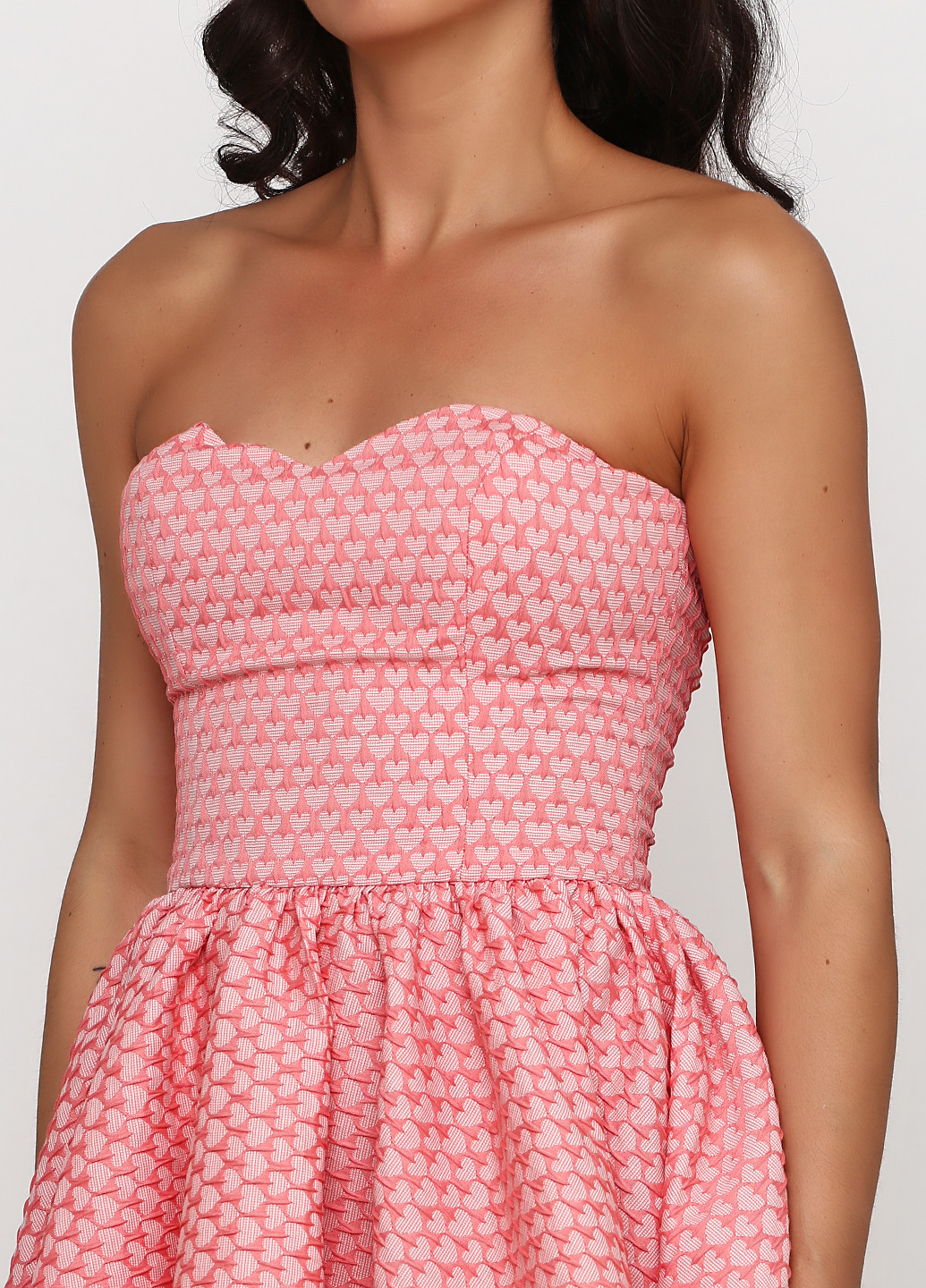 Розовое коктейльное платье бэби долл My Own Dress сердечки