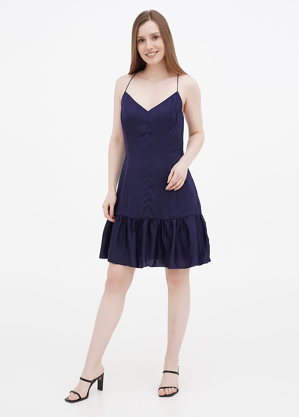 Темно-синя кежуал сукня з відкритою спиною Ralph Lauren однотонна