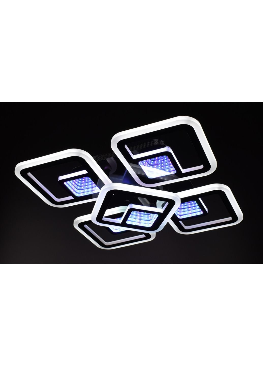 Люстра потолочная LED с пультом A2720/4+1S-3D-bk Черный 10х40х40 см. Sunnysky (253628827)
