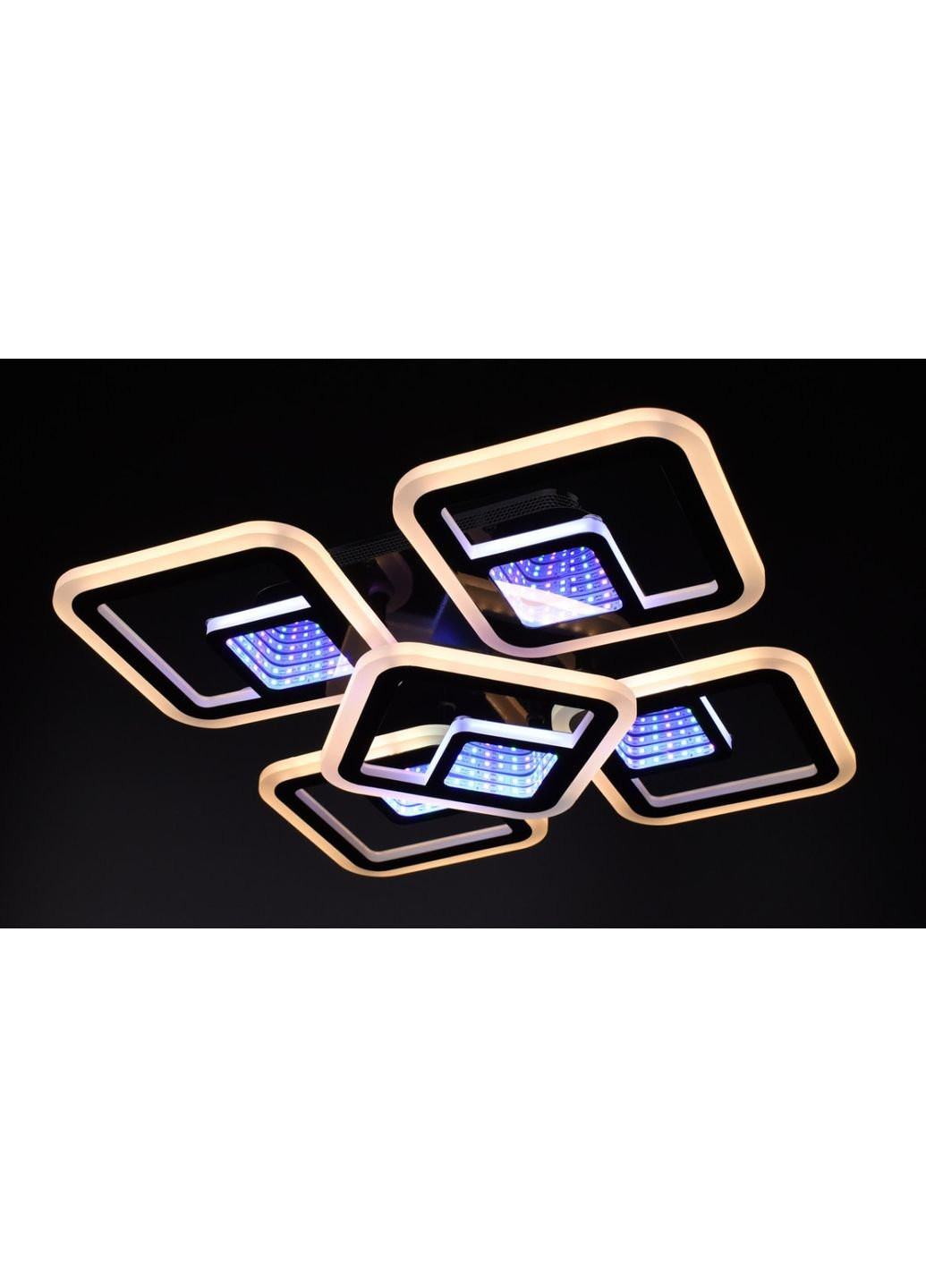 Люстра потолочная LED с пультом A2720/4+1S-3D-bk Черный 10х40х40 см. Sunnysky (253628827)