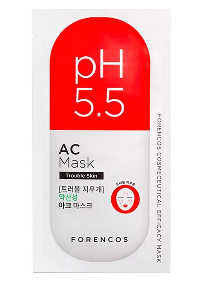 Тканевая маска для проблемной кожи лица pH 5.5 Efficacy AC Mask Forencos (250116942)