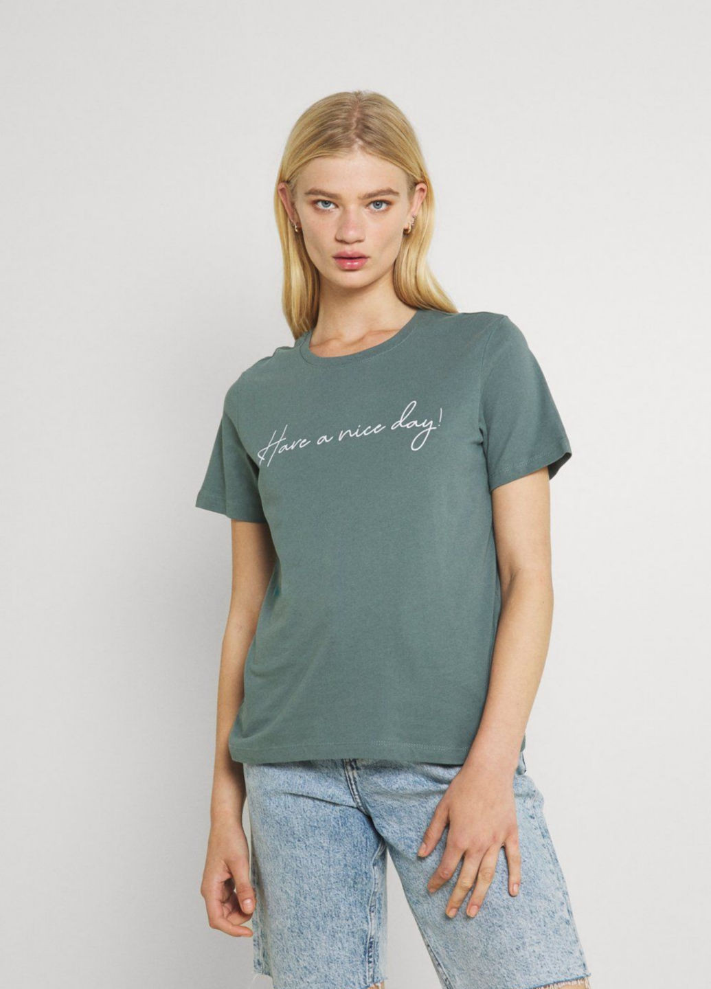 Зелена літня футболка Even&Odd