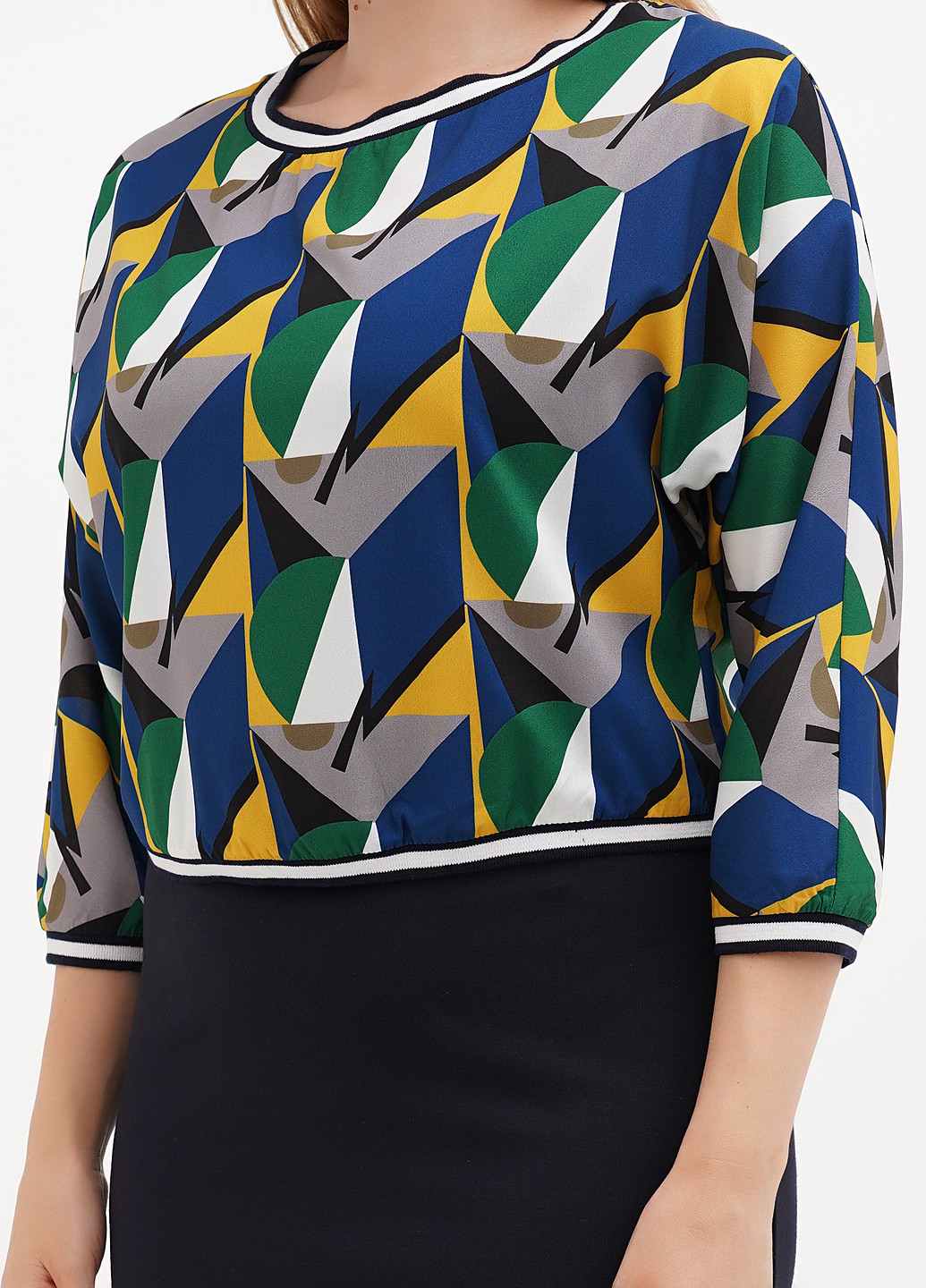 Синій демісезонний комплект (сукня, блуза) Sassofono Club