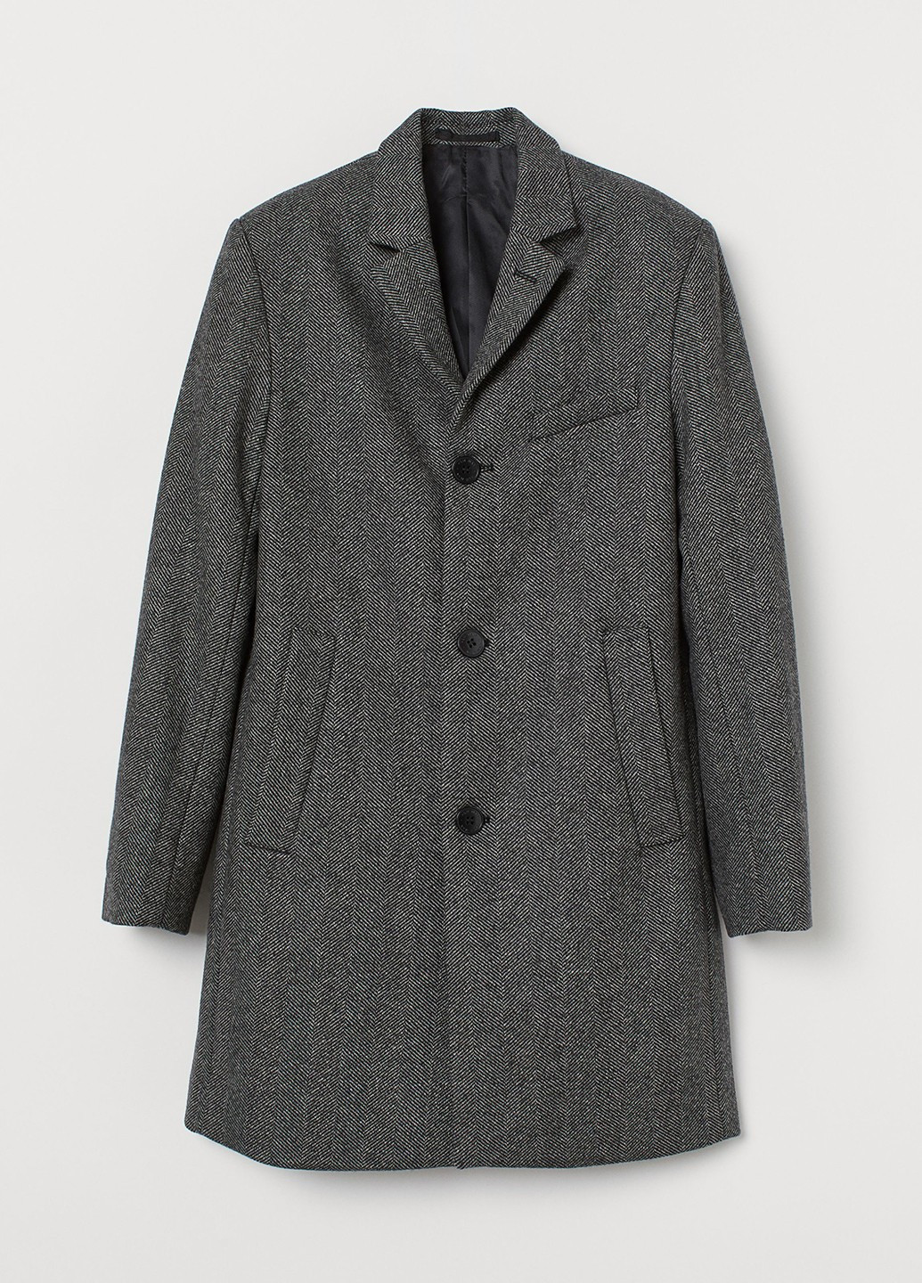 Темно-серое демисезонное Пальто однобортное H&M