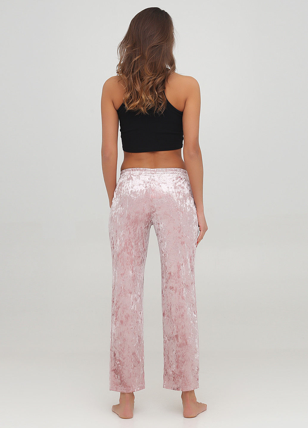 Розовые домашние демисезонные прямые брюки Fleri