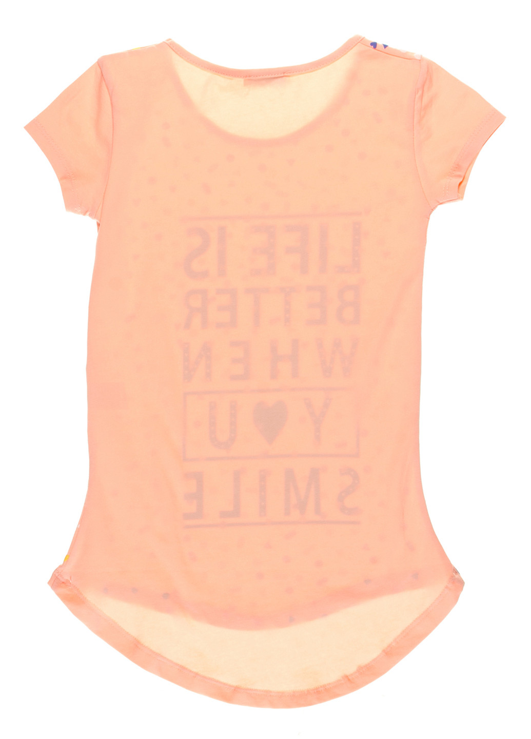 Персиковая летняя футболка с коротким рукавом Pop Fashion