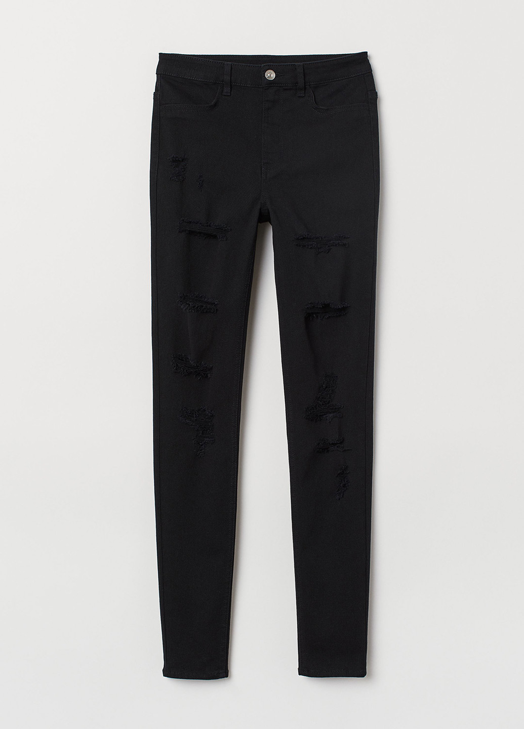 Джинси H&M скінні однотонні чорні джинсові трикотаж, бавовна