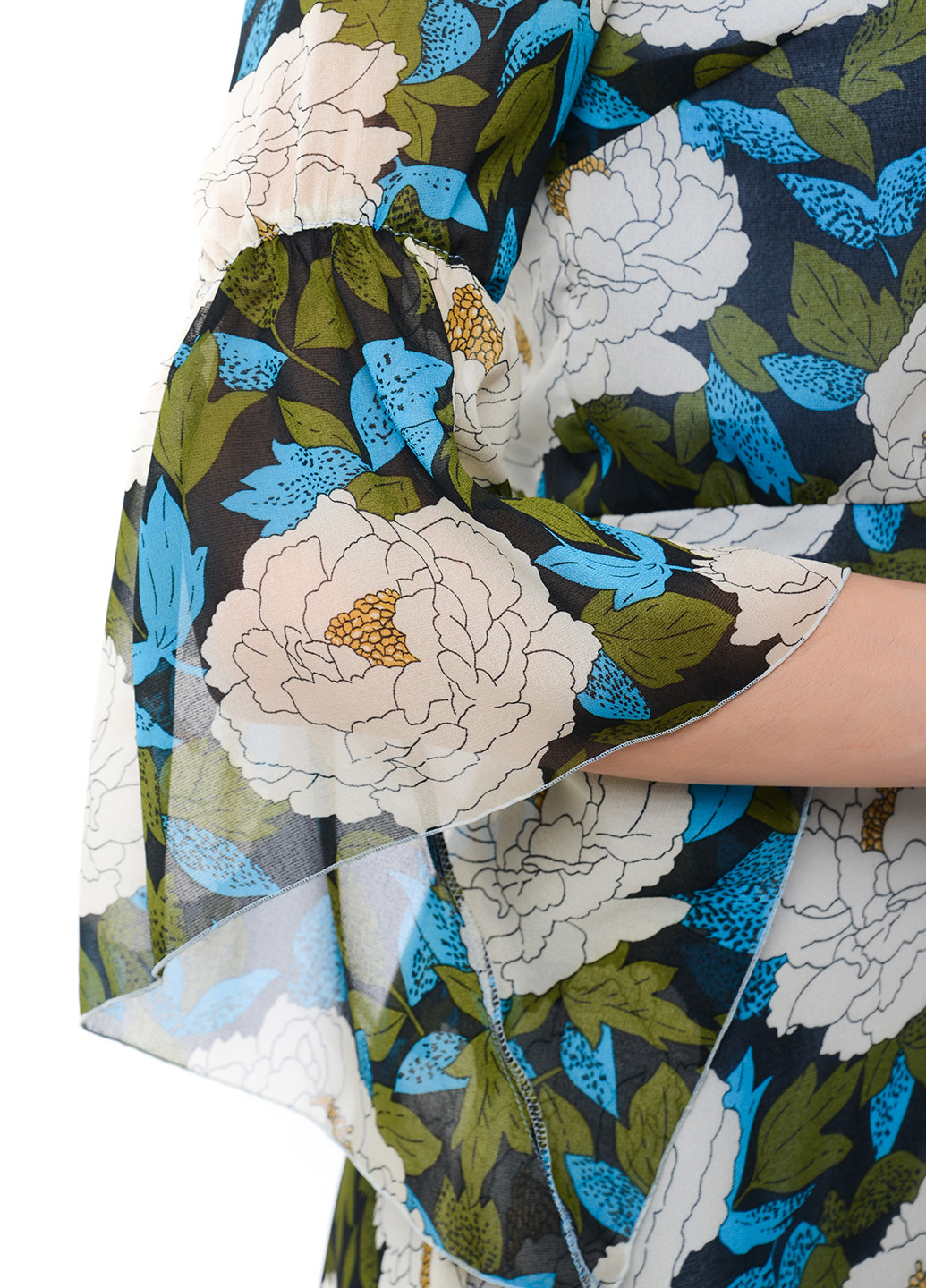 Комбінована коктейльна сукня міді Iren Klairie з квітковим принтом