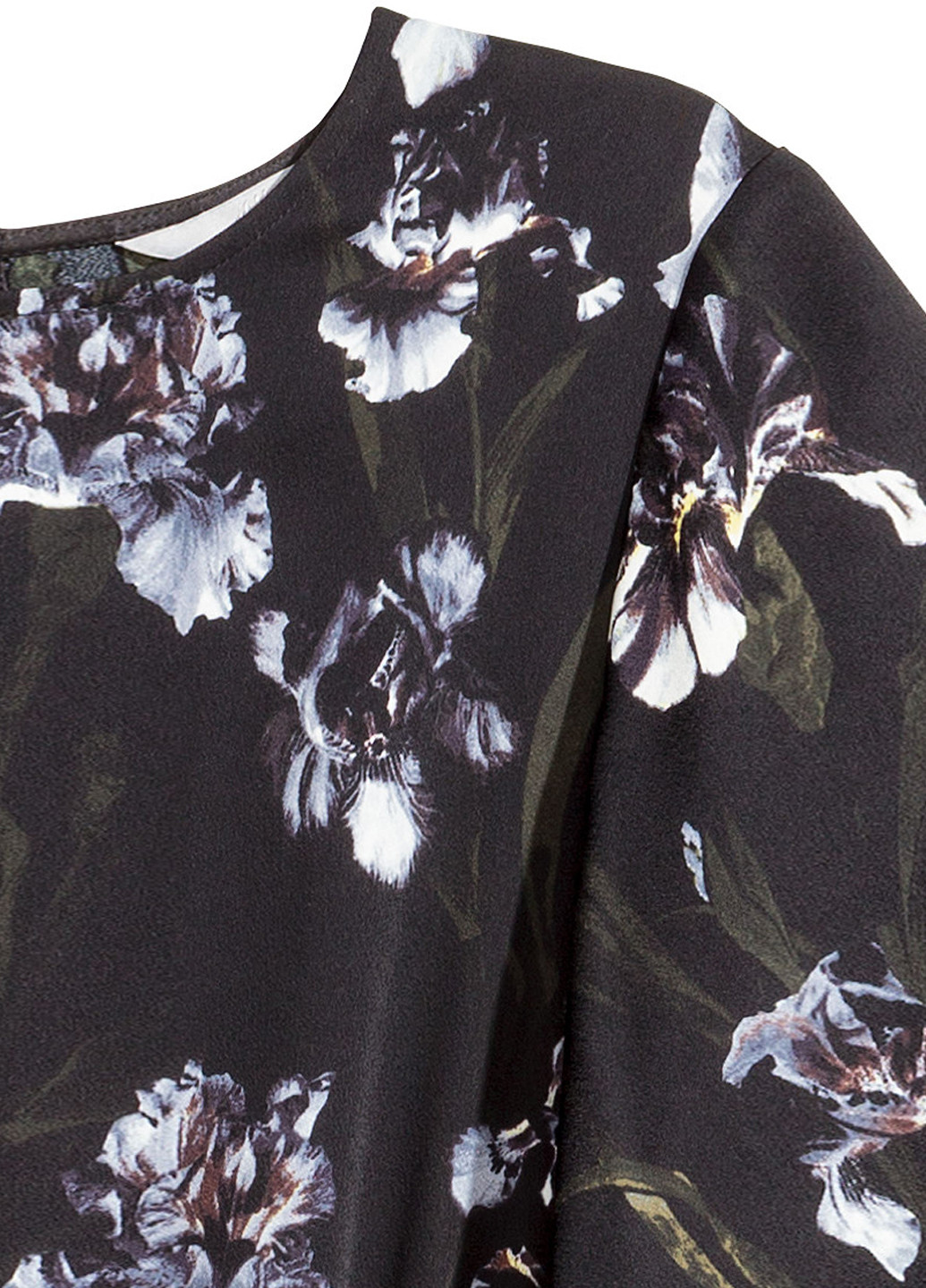 Комбинезон H&M комбинезон-брюки цветочный чёрный кэжуал атлас, полиэстер