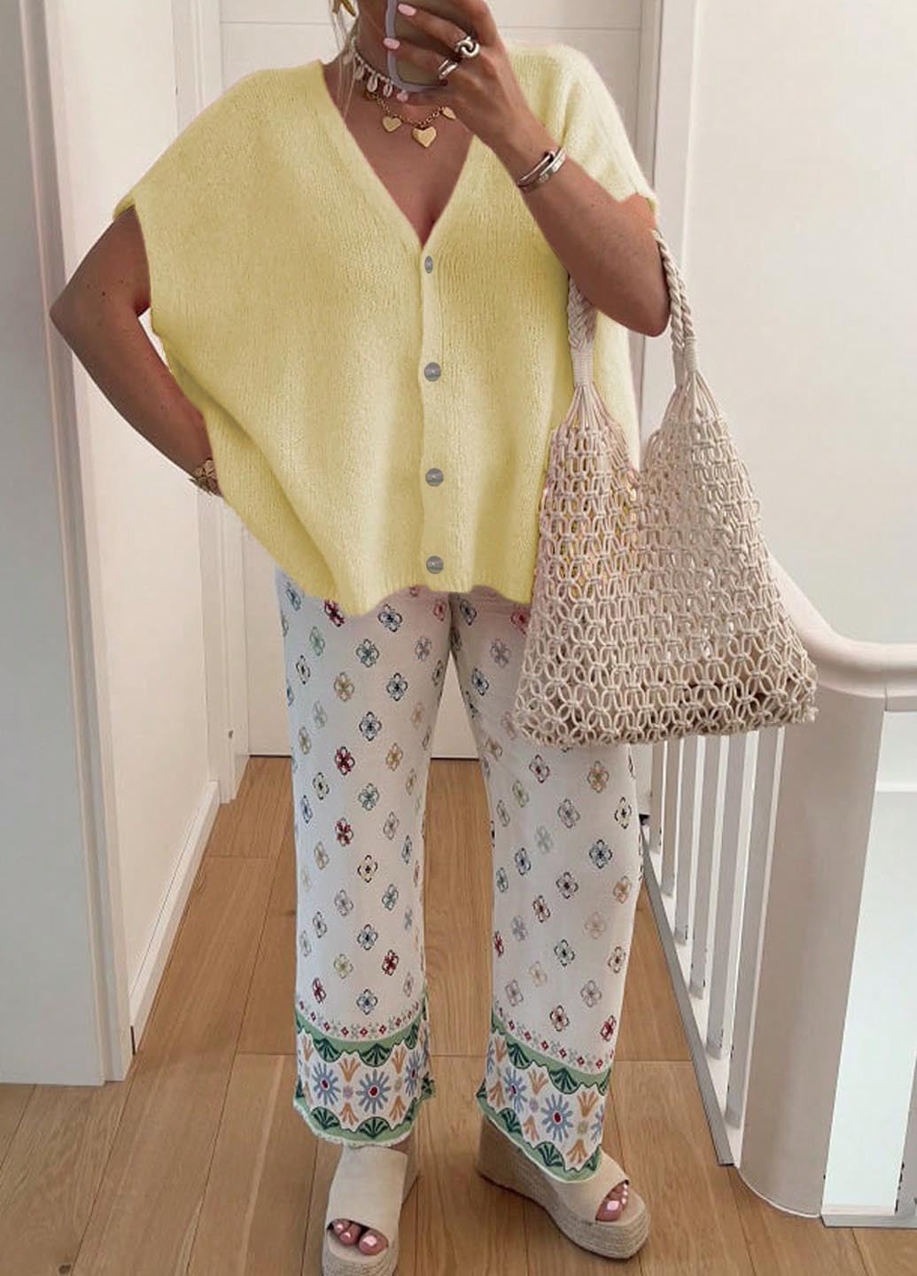 Желтый демисезонный кардиган SHEIN