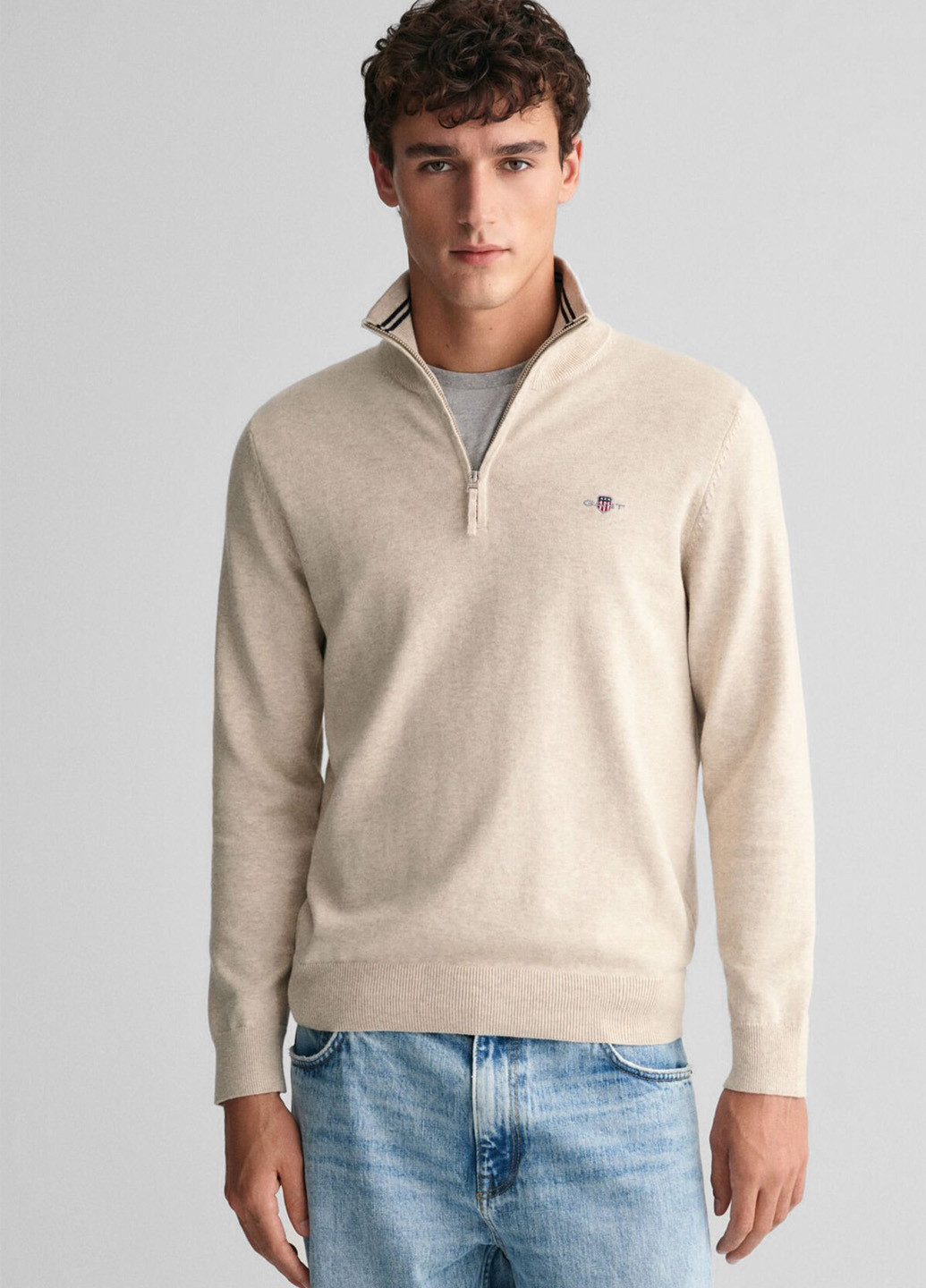 Бежевый демисезонный свитер Gant