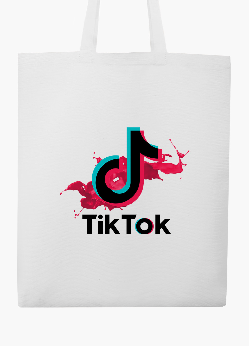 Эко сумка шоппер белая ТикТок (TikTok) (9227-1943-WT-2) экосумка шопер 41*35 см MobiPrint (219111103)
