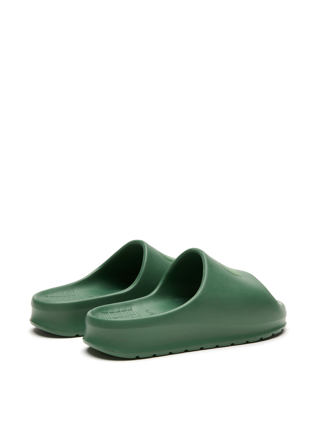 Зеленые шлепанцы Lacoste с логотипом