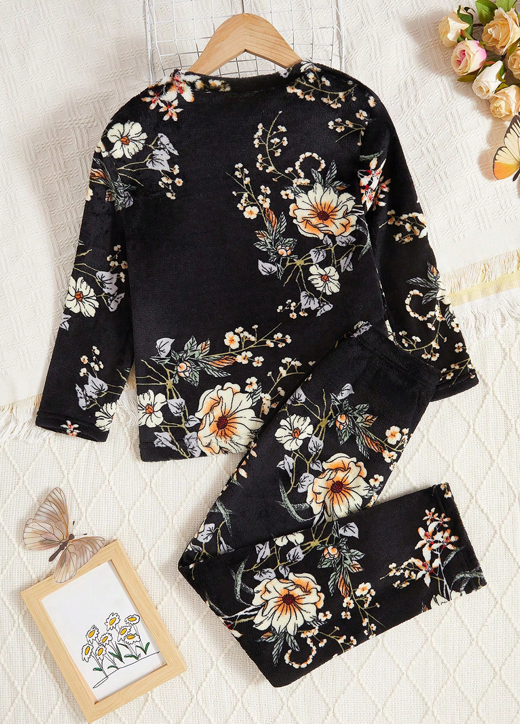 Черная всесезон пижама (лонгслив, брюки) лонгслив + брюки SHEIN