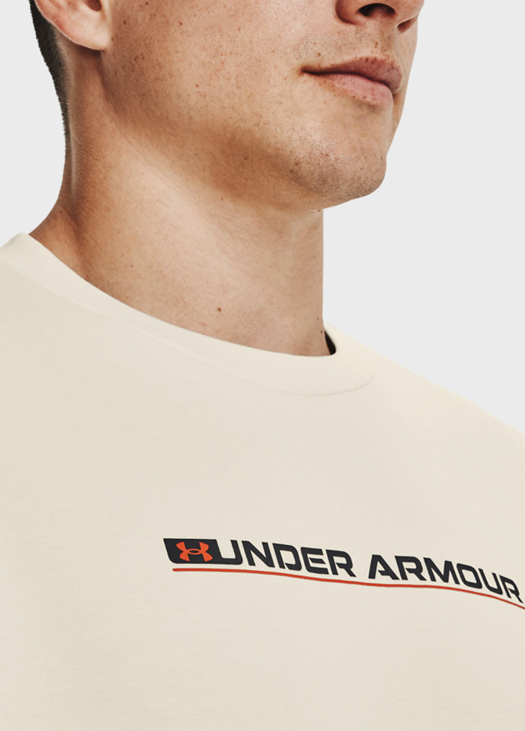 Свитшот Under Armour - Прямой крой надпись бежевый спортивный футер, полиэстер - (252877154)