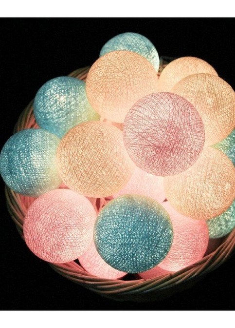 Гирлянда тайские фонарики CBL Pastel 20 шт, 3.7 м Cotton Ball Lights 1333 (252644035)