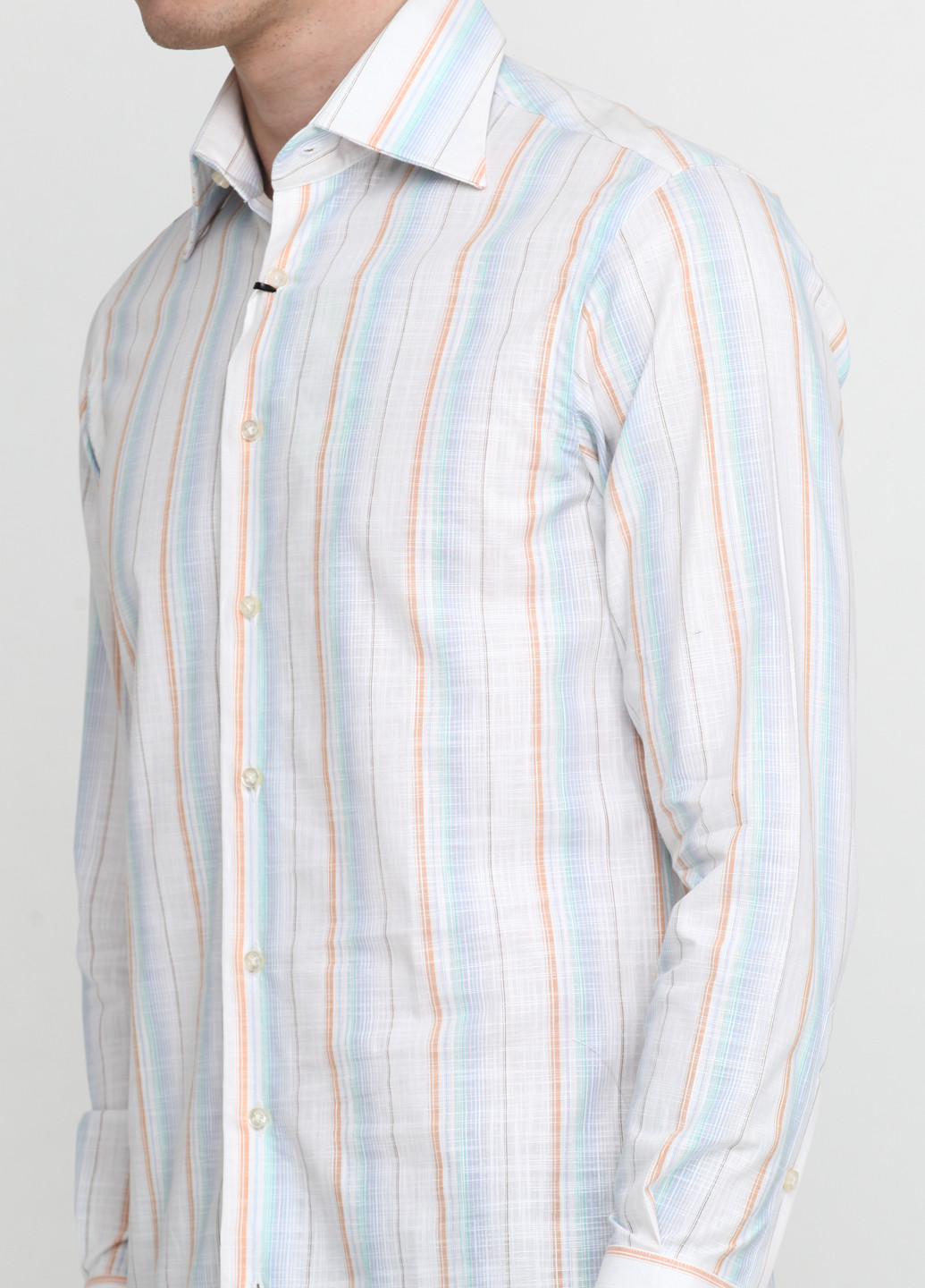Белая кэжуал рубашка в полоску Sorbino с длинным рукавом