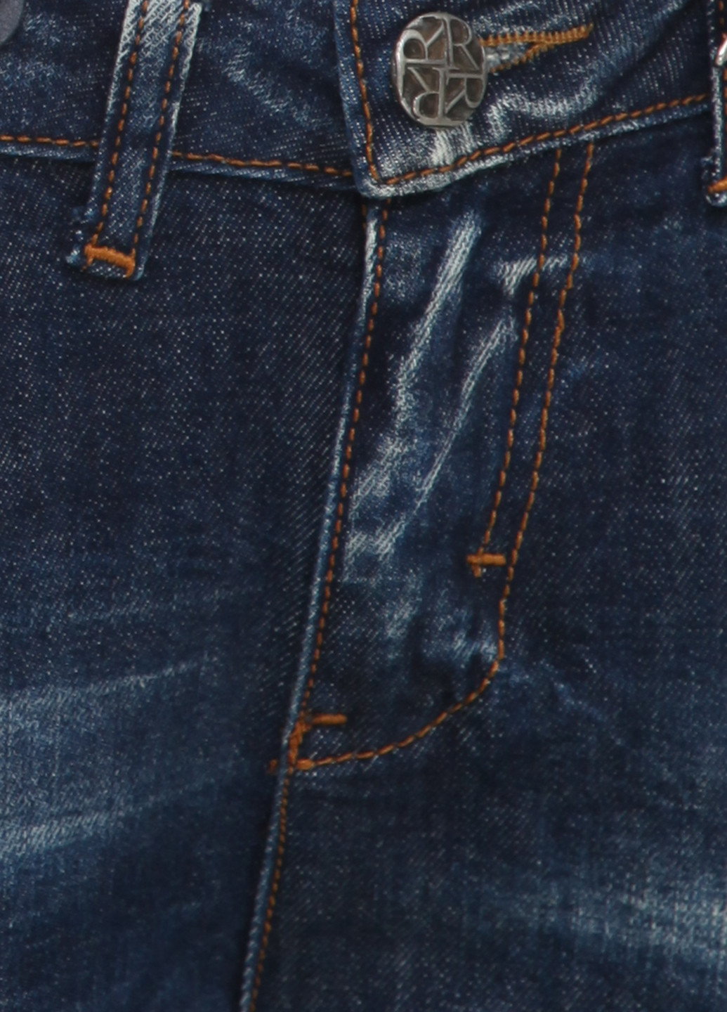 Комбинезон Raw Denim з довгим рукавом однотонний темно-синій джинсовий