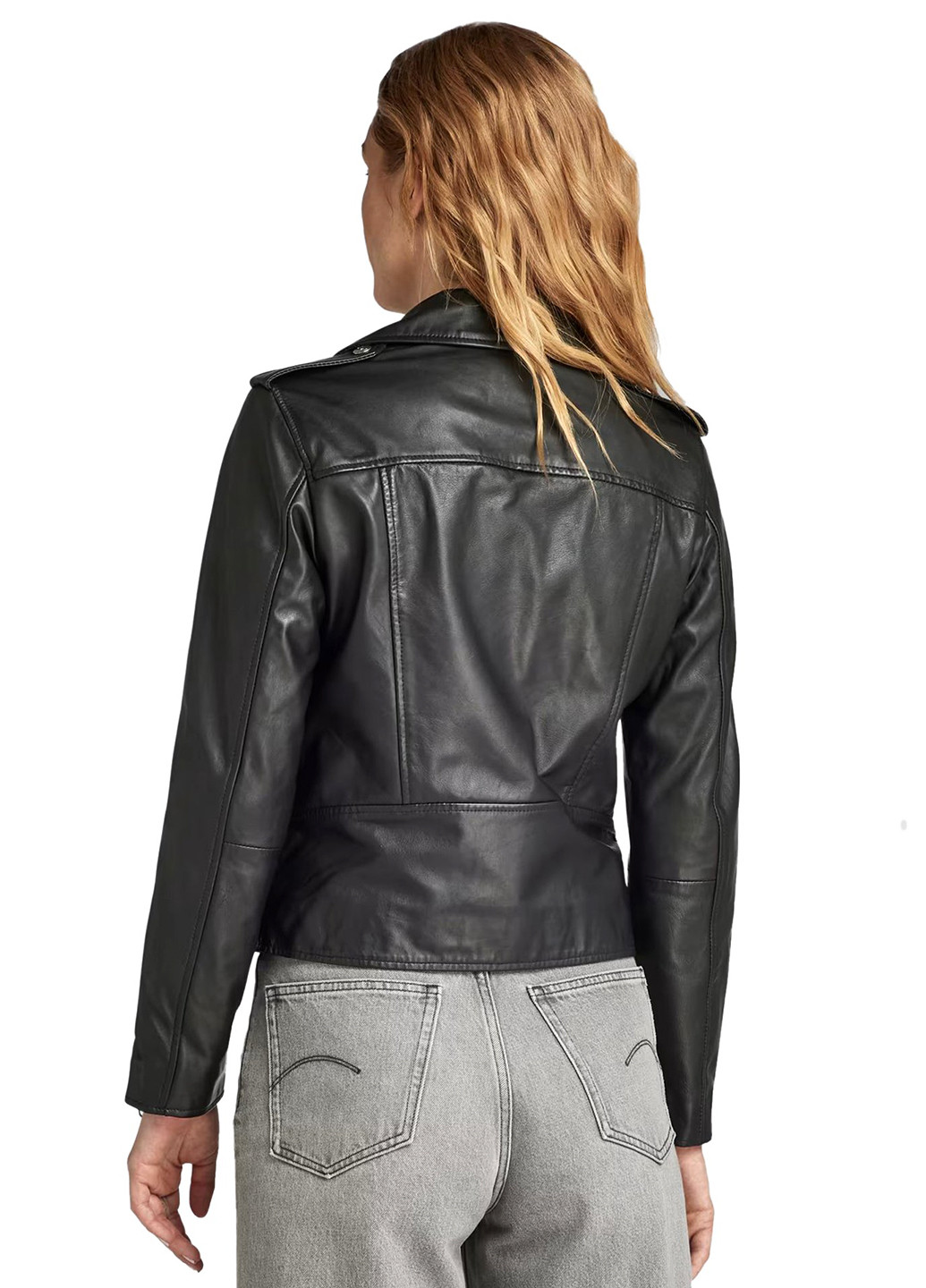 Чорна демісезонна куртка шкіряна косуха G-Star Raw