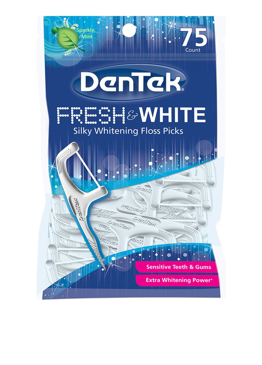 Флоcс-зубочистки Очищение и отбеливание (75 шт.) DenTek (79586848)