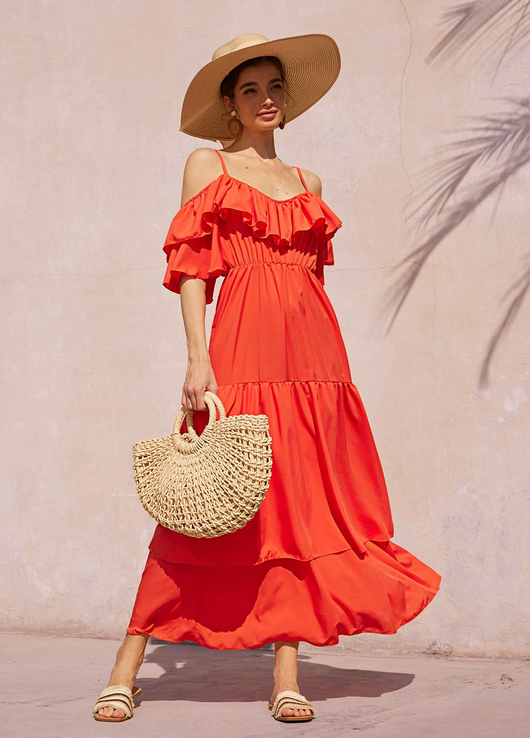 Летний женский сарафан SHEIN однотонный