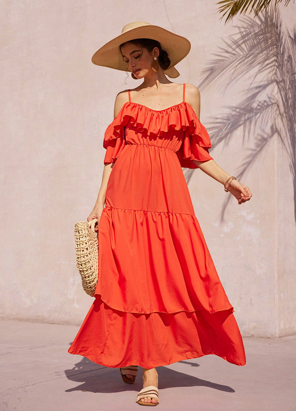 Летний женский сарафан SHEIN однотонный