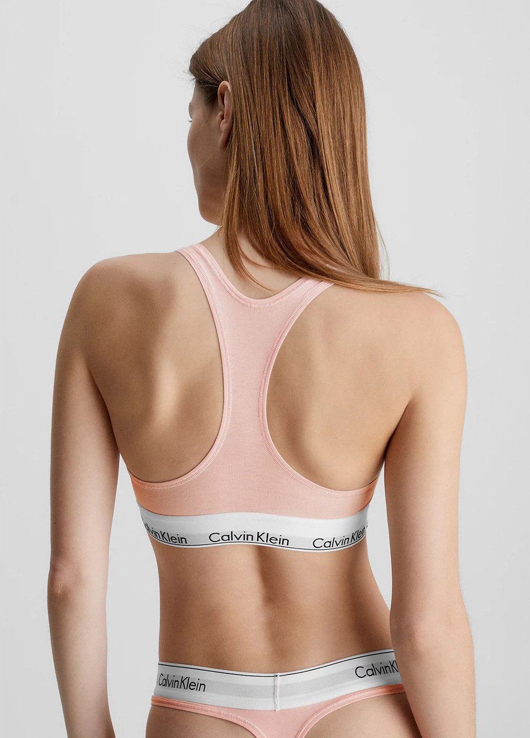 Розовый топ бюстгальтер Calvin Klein без косточек хлопок