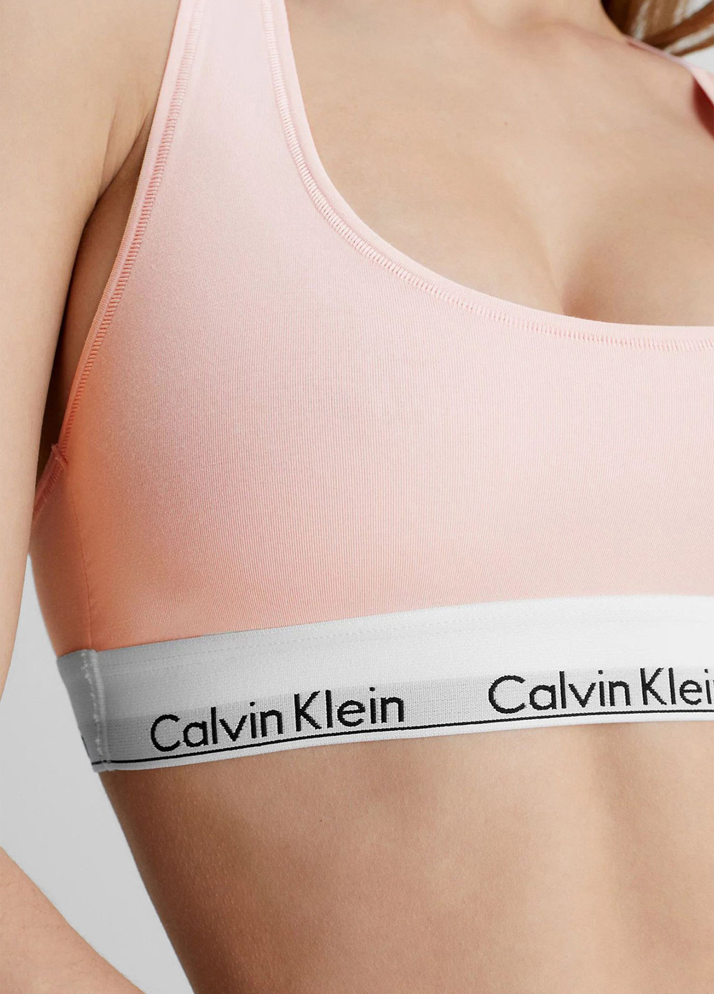Розовый топ бюстгальтер Calvin Klein без косточек хлопок