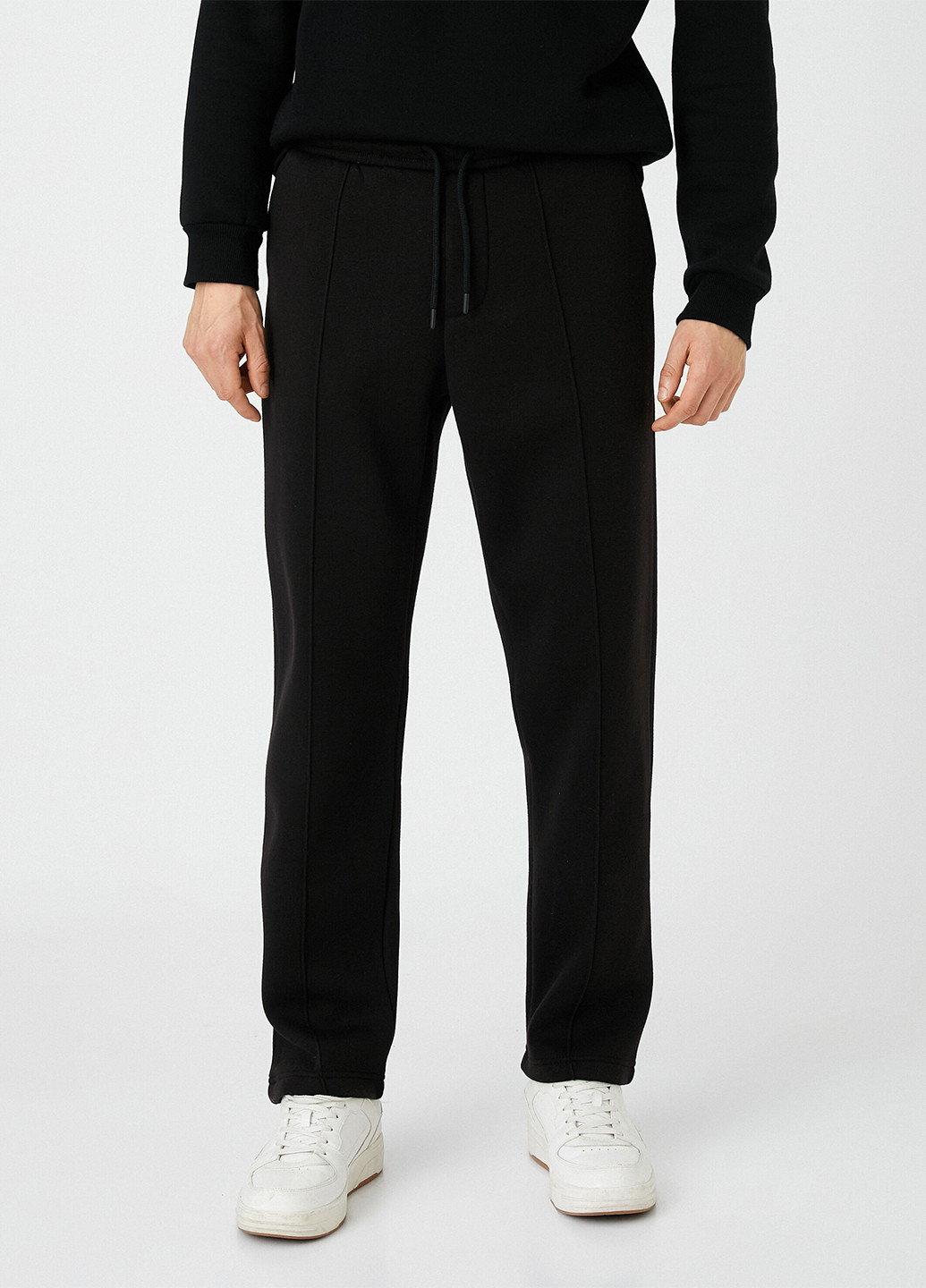 Черные спортивные демисезонные прямые брюки KOTON