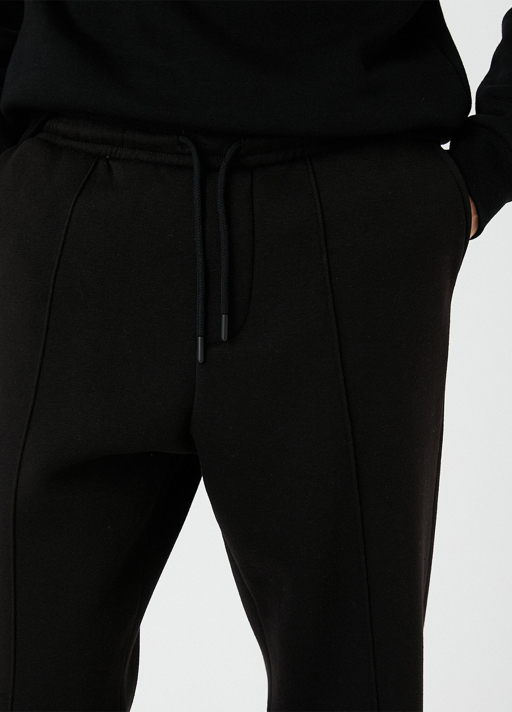 Черные спортивные демисезонные прямые брюки KOTON