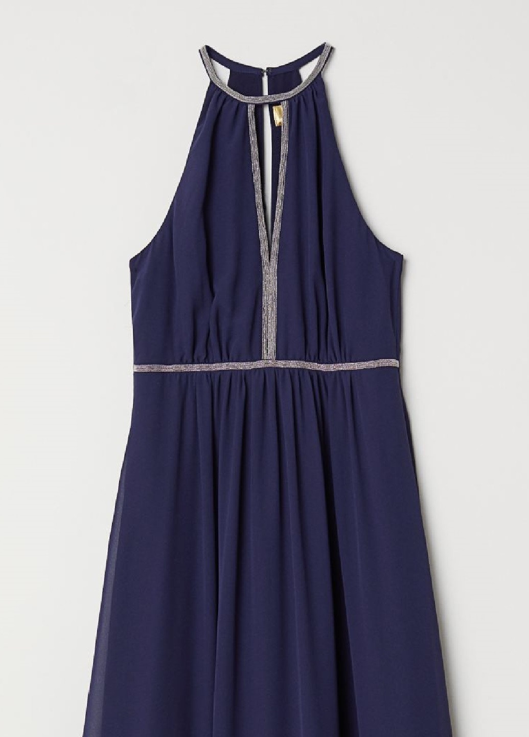 Синя вечірня довге плаття H&M однотонна
