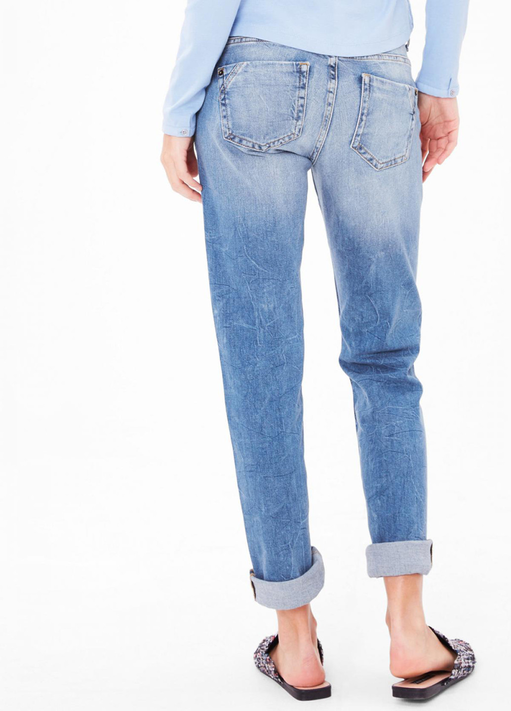 Голубые демисезонные прямые джинсы S.Oliver