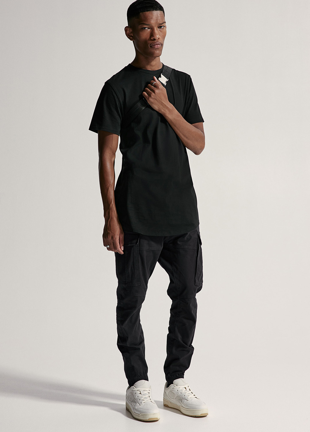 Черные кэжуал демисезонные джоггеры, зауженные, карго брюки H&M