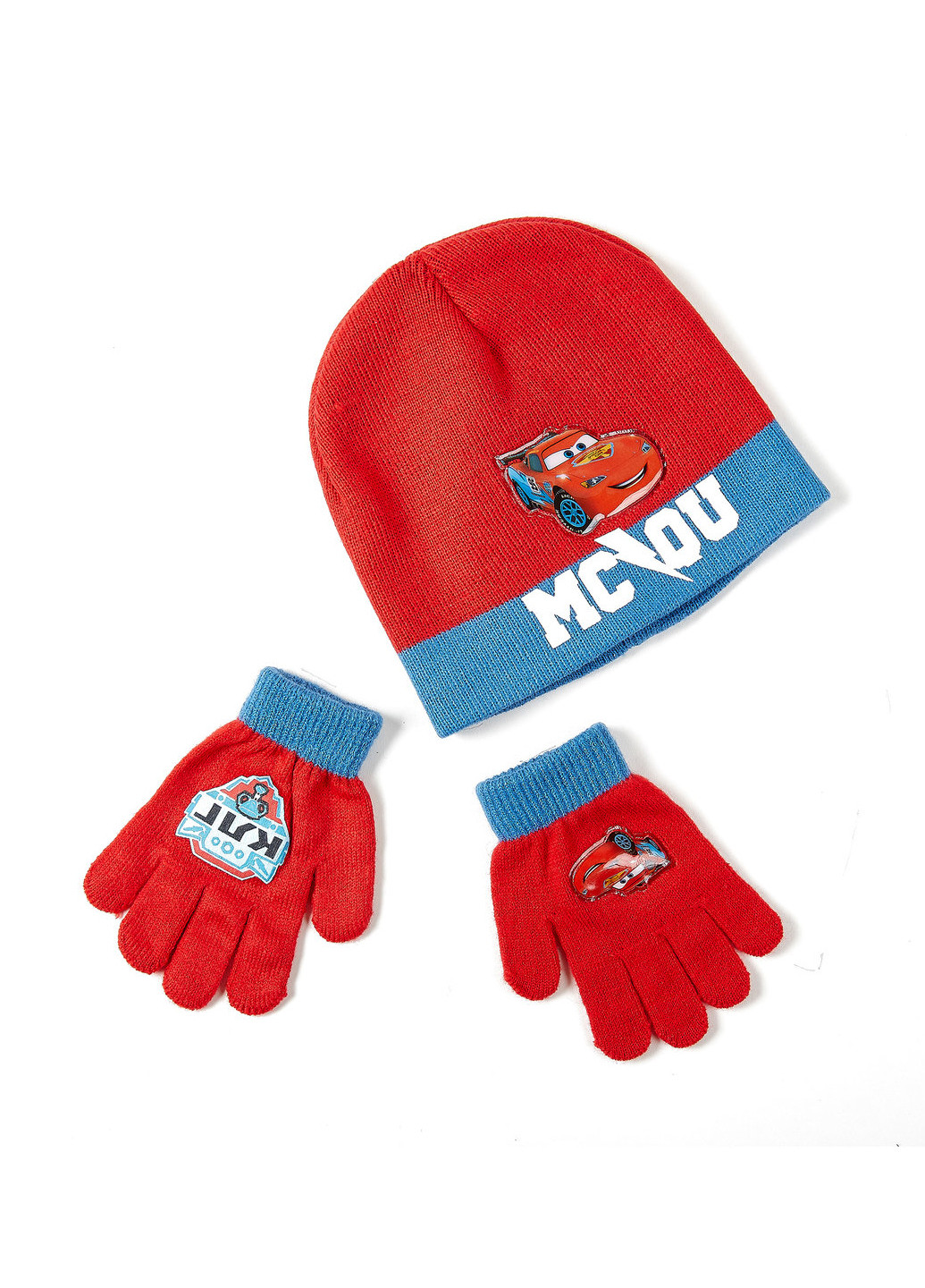 Красный демисезонный комплект (шапка, перчатки) Disney Arditex