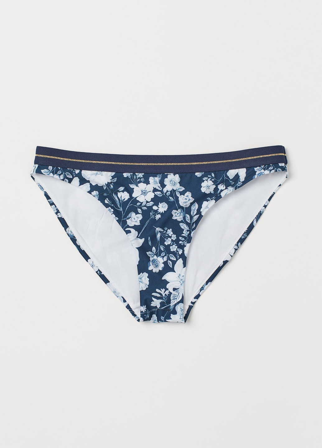 Темно-синие купальные трусики с цветочным принтом H&M