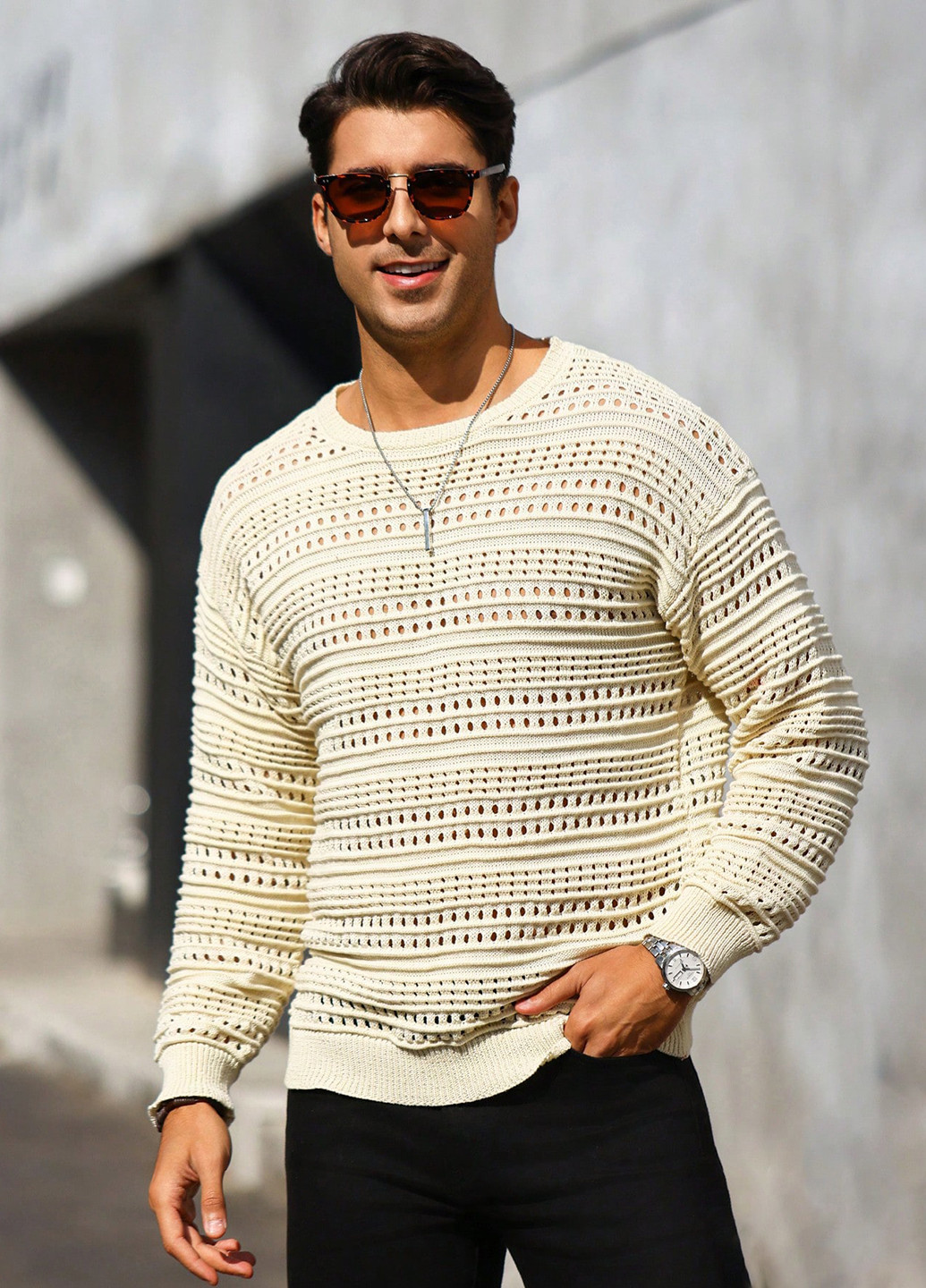 Світло-бежевий демісезонний джемпер джемпер SHEIN