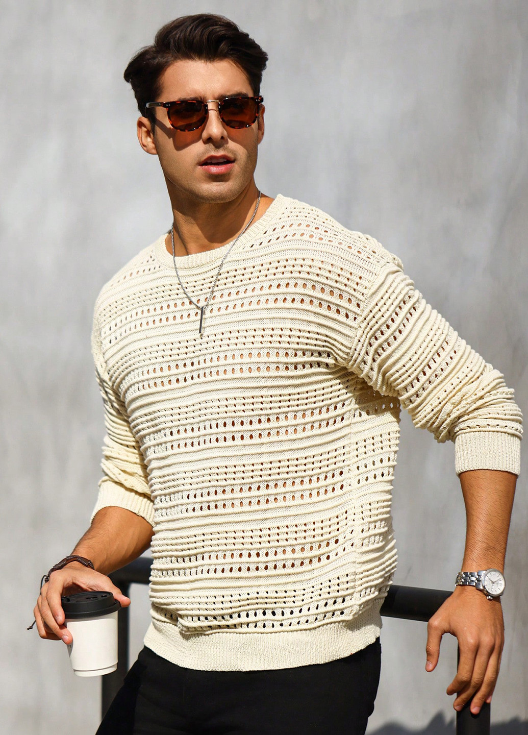 Світло-бежевий демісезонний джемпер джемпер SHEIN