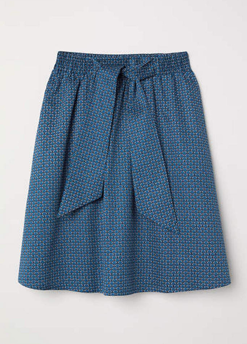 Темно-синяя кэжуал с геометрическим узором юбка H&M миди