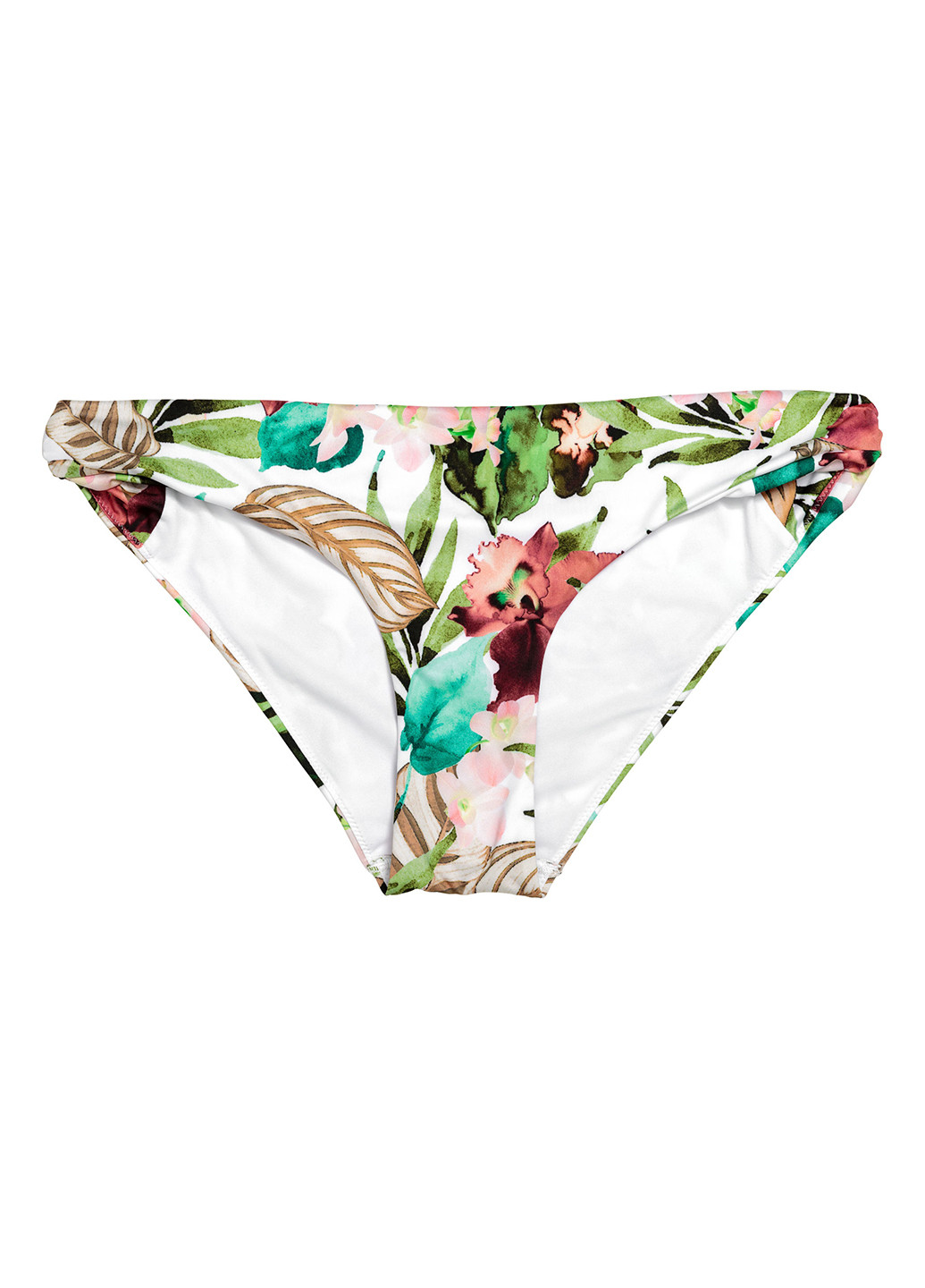 Белые купальные трусики с цветочным принтом H&M
