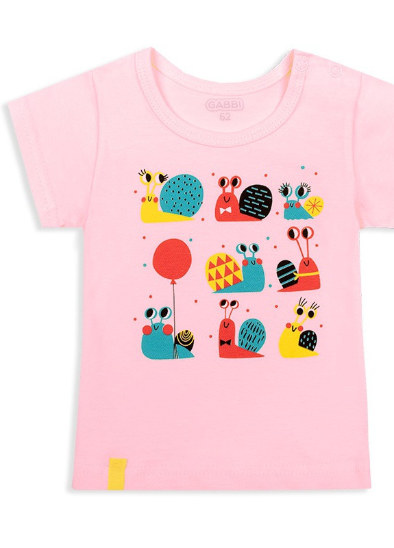 Рожева літня дитяча футболка для дівчинки * обшук * Габби