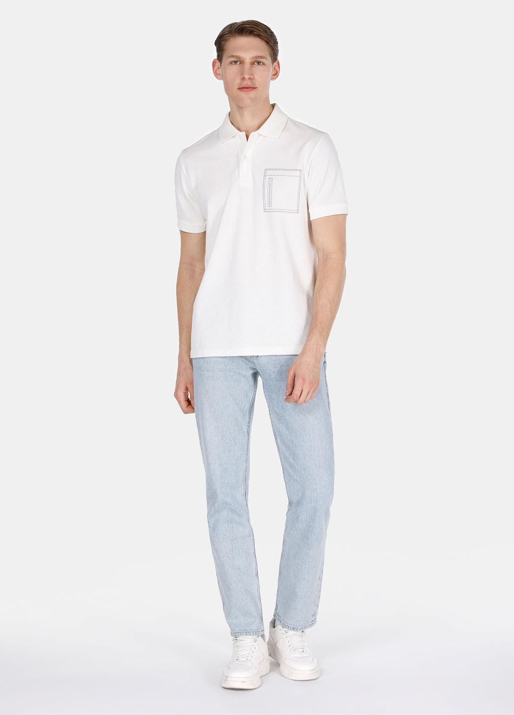 Светло-голубые демисезонные зауженные джинсы Colin's