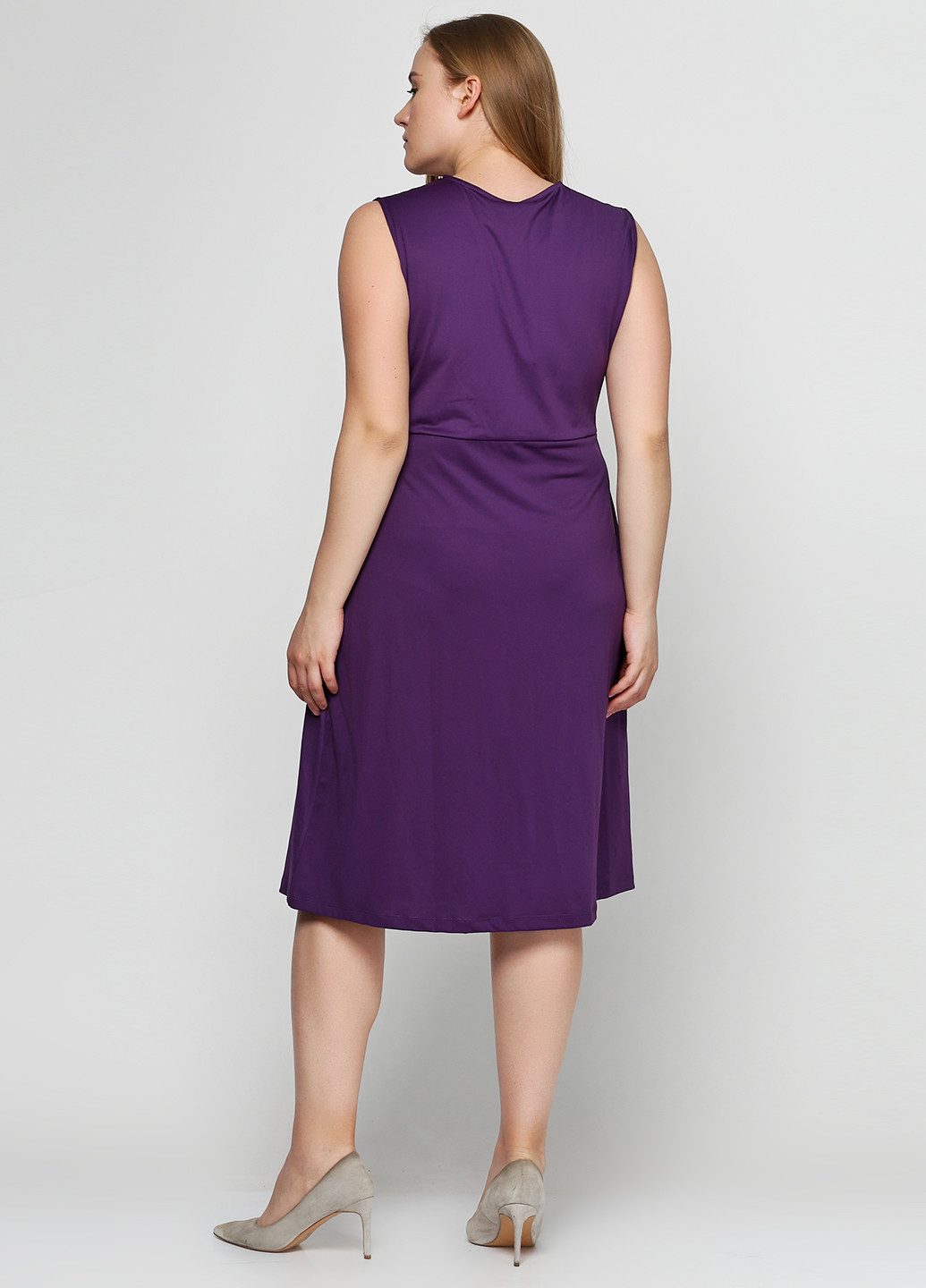 Фиолетовое кэжуал платье клеш Mark однотонное