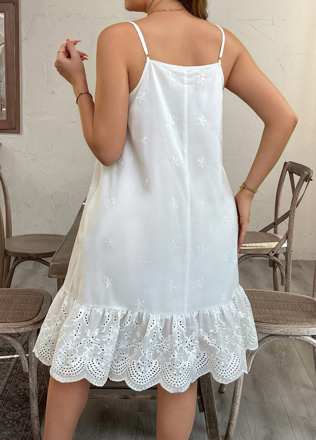 Білий кежуал сукня а-силует SHEIN однотонна