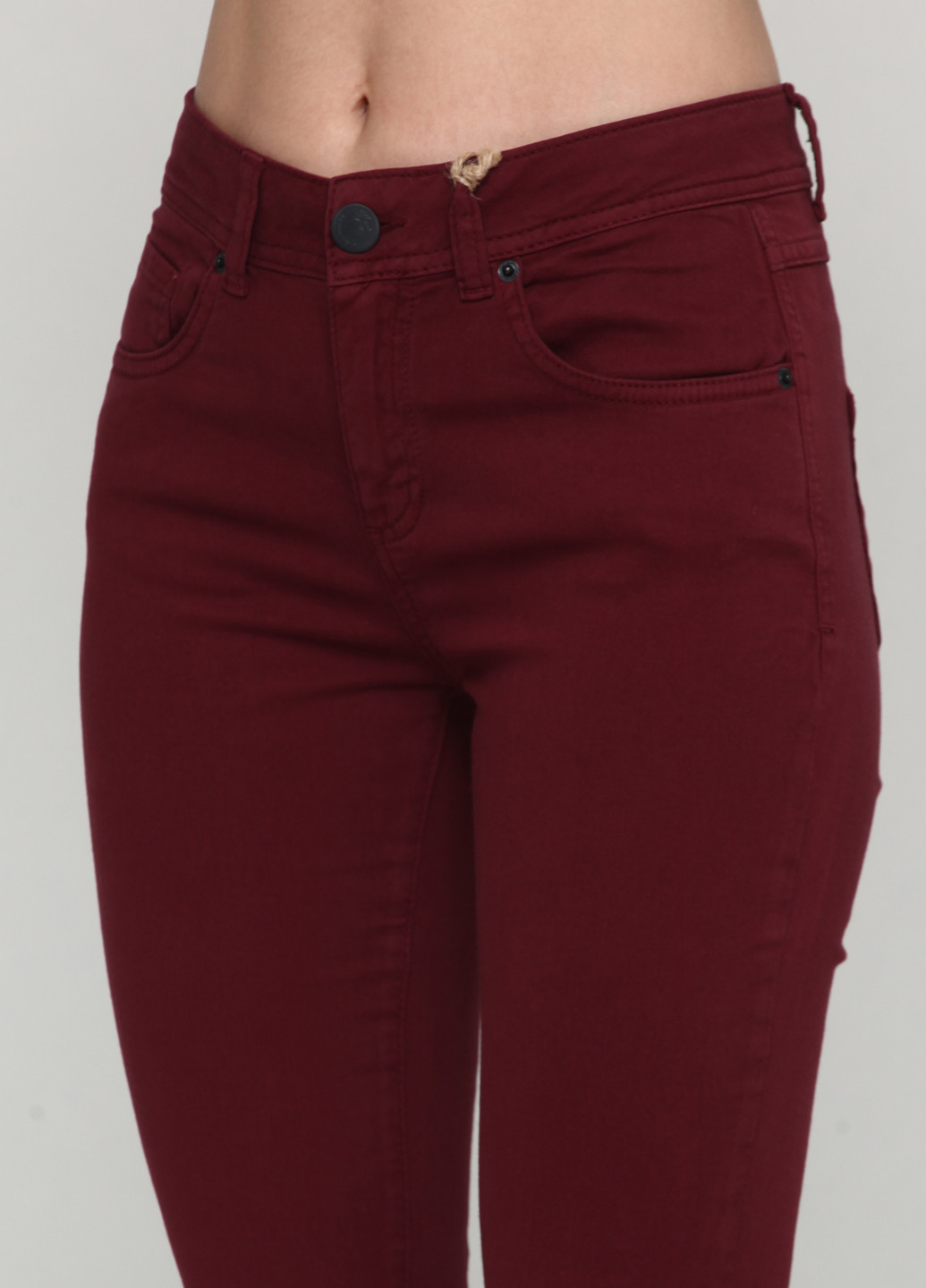 Бордовые джинсовые демисезонные прямые брюки Madoc