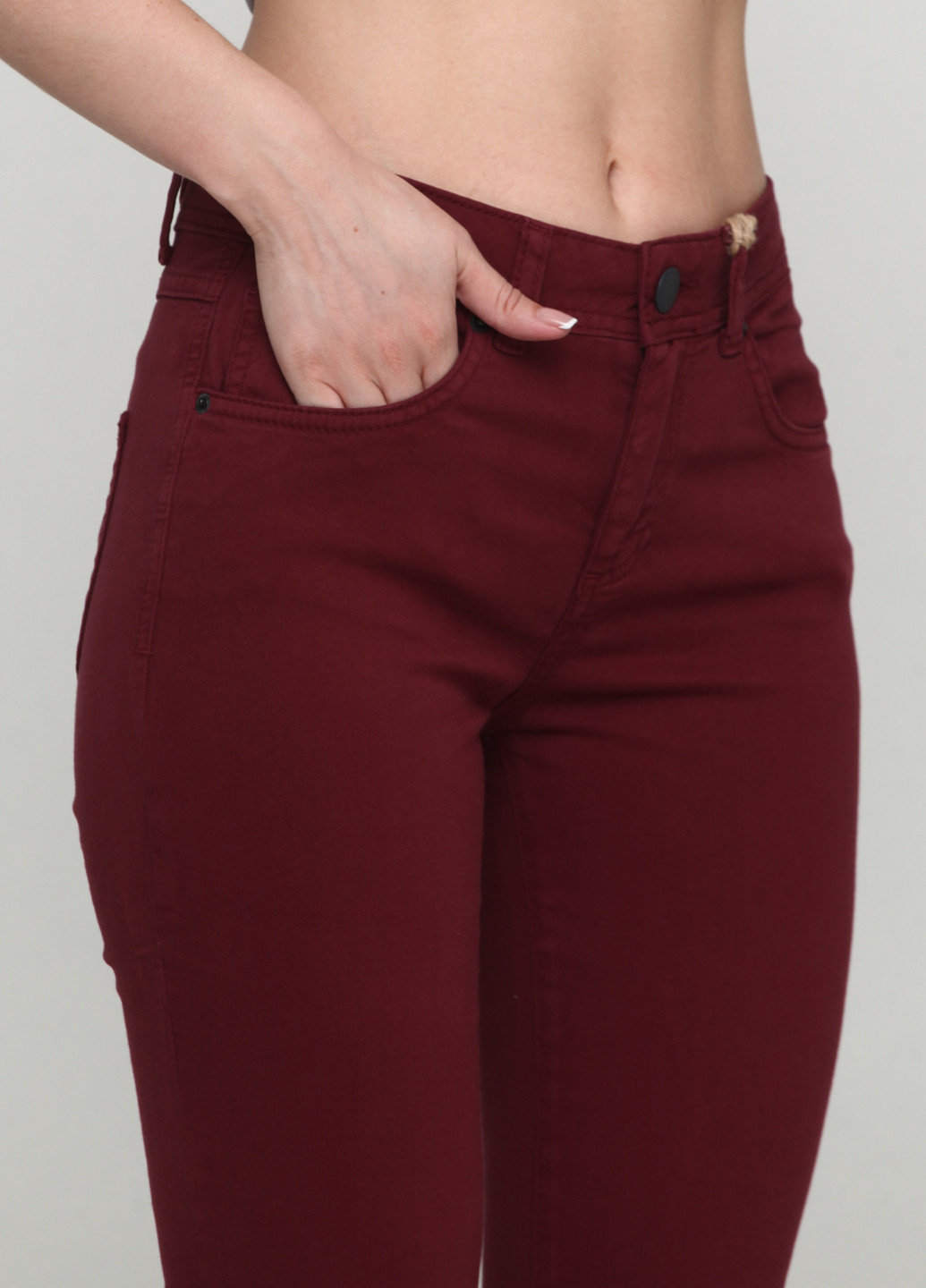 Бордовые джинсовые демисезонные прямые брюки Madoc