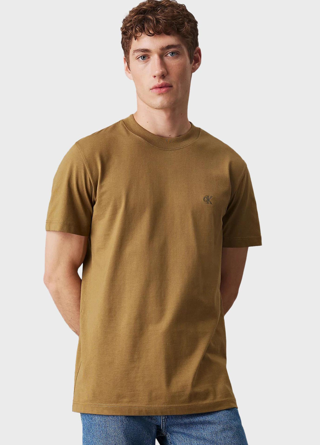 Горчичная футболка Calvin Klein Jeans