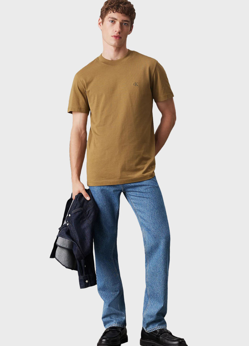 Горчичная футболка Calvin Klein Jeans