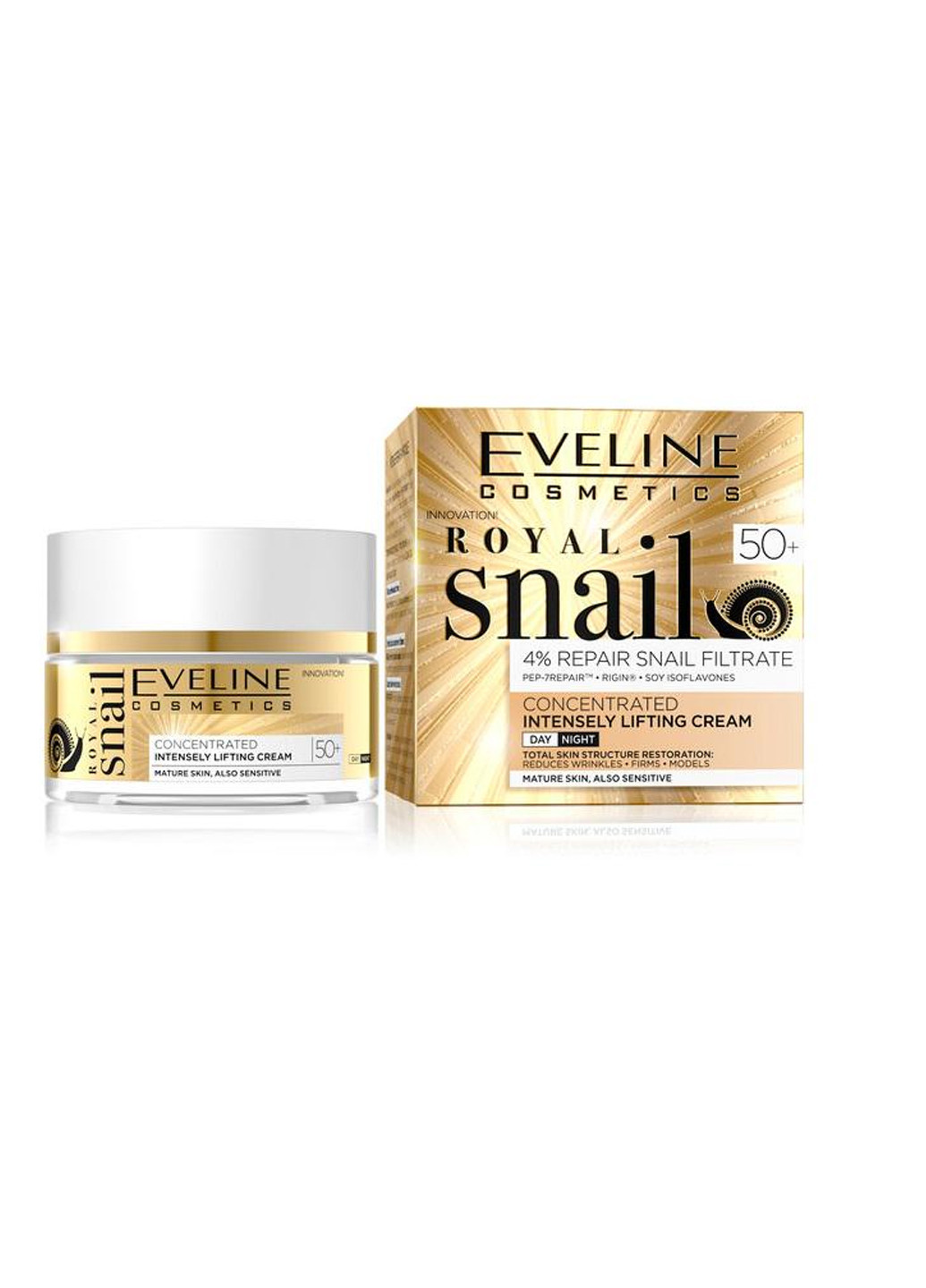 Крем-Концентрат интенсивный лифтинг eveline royal snail 50+, 50 мл Eveline Cosmetics 5901761980974 (256234058)