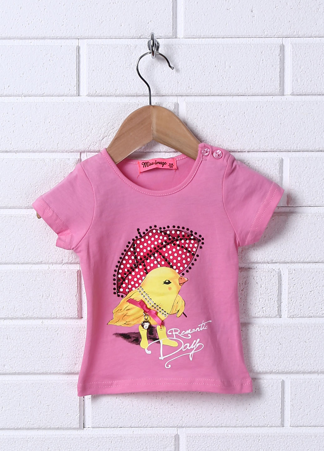 Розовая летняя футболка Miss Image